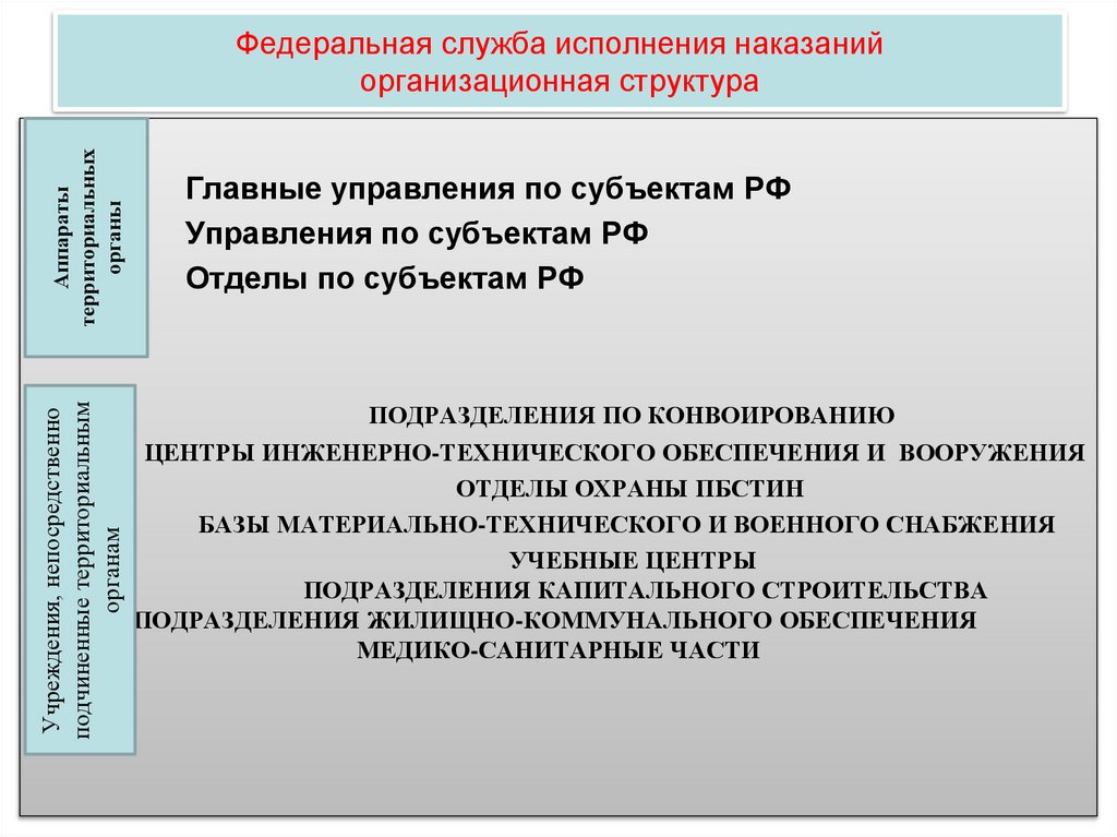 Федеральная служба исполнения наказаний организационная структура