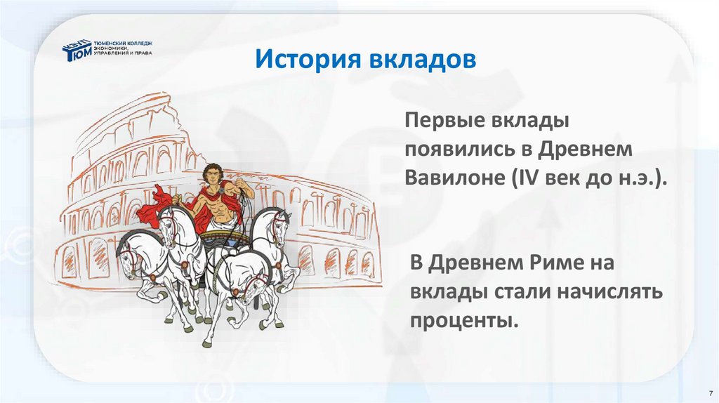 История вкладов