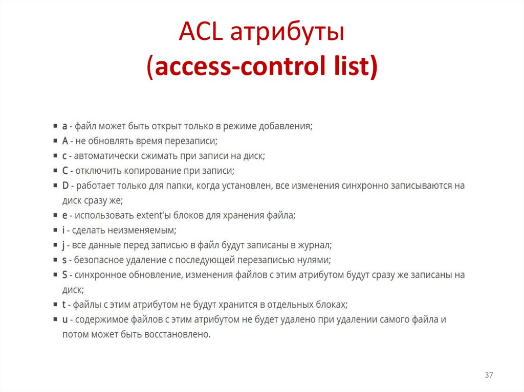 ACL атрибуты (access-control list)