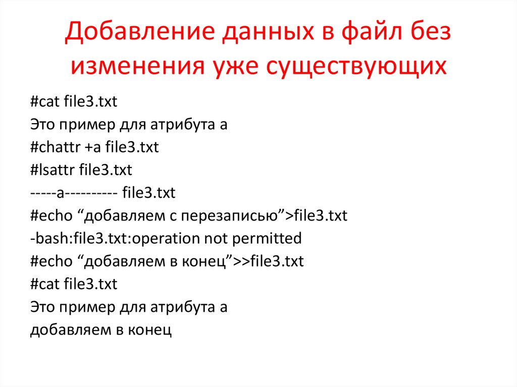 Добавление данных в файл без изменения уже существующих