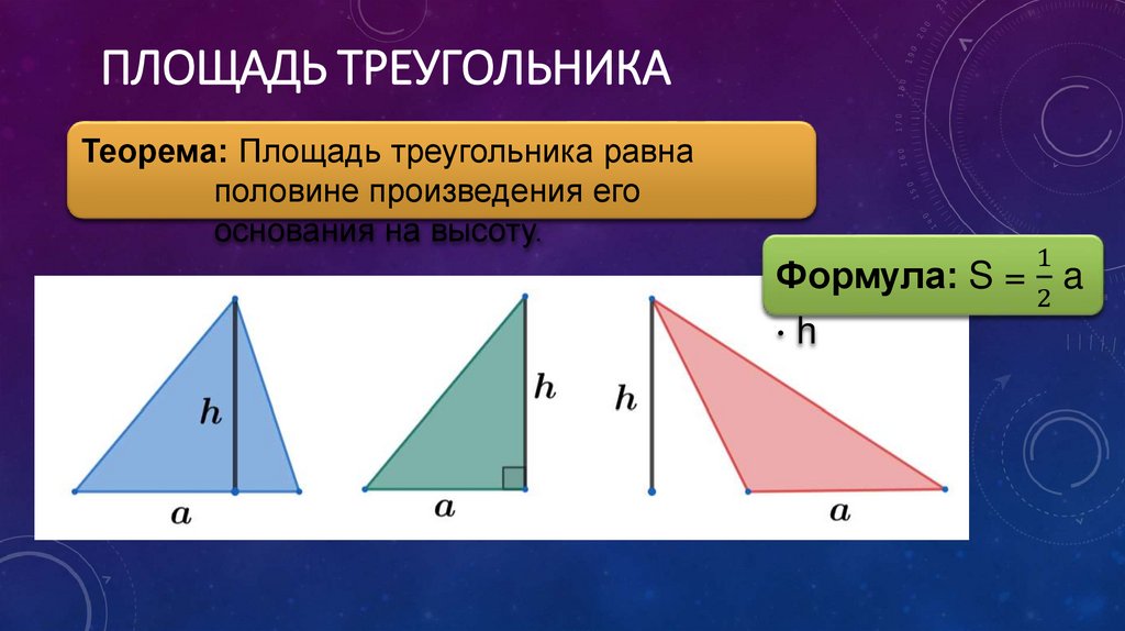   Площадь треугольника