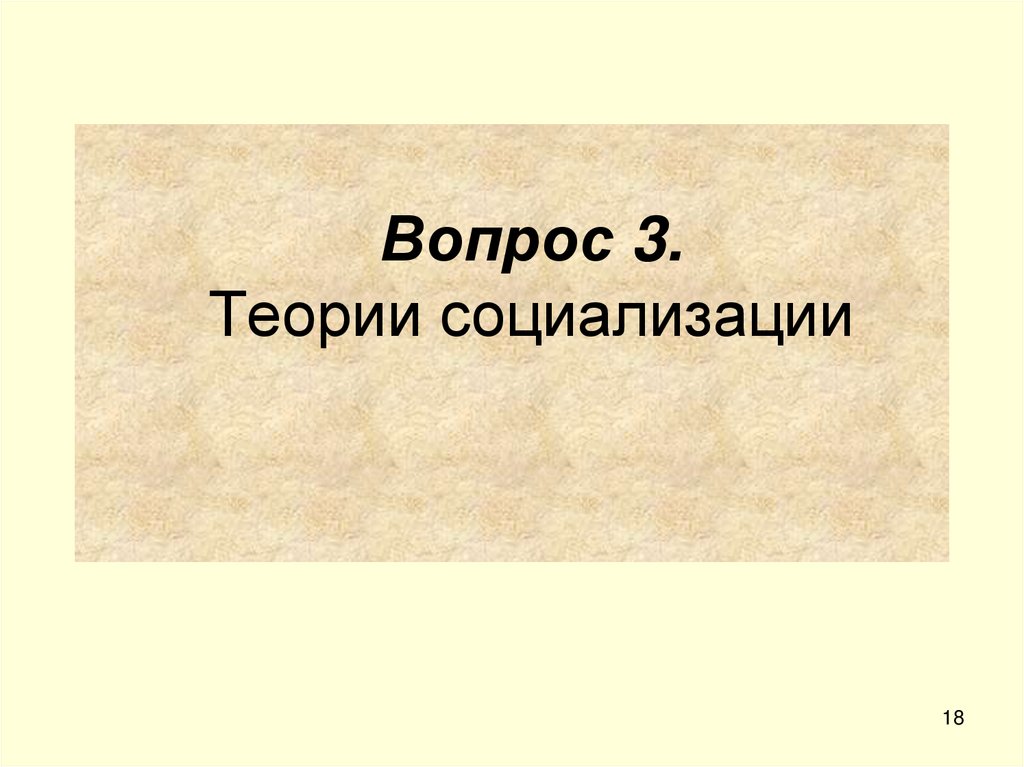 Вопрос 3. Теории социализации