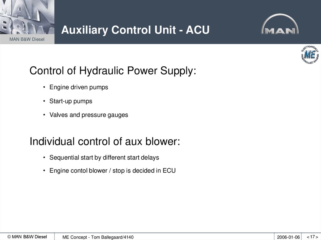 Auxiliary Control Unit - ACU