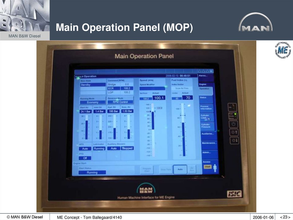 Main Operation Panel (MOP)