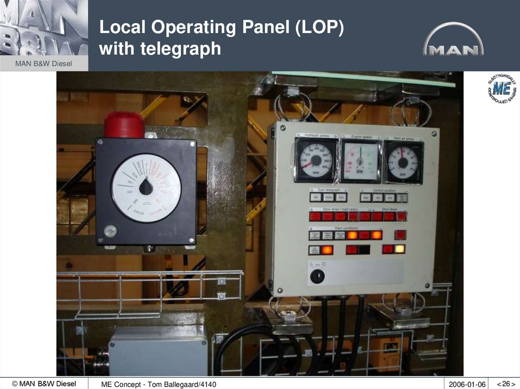 Local Operating Panel (LOP) with telegraph