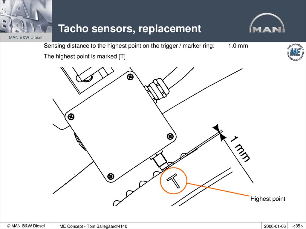 Tacho sensors, replacement
