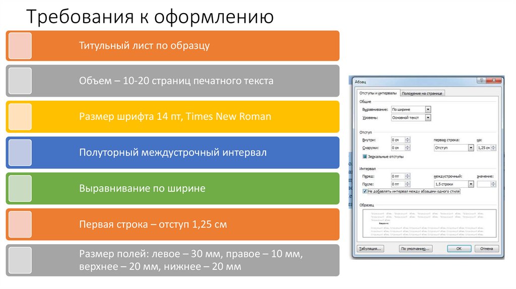 Требования к оформлению
