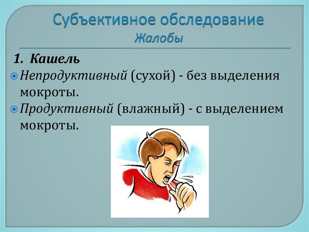 Субъективное обследование Жалобы
