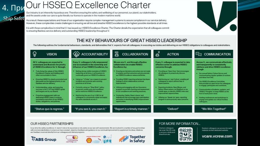 4. Принципы безопасной организации работ (пример V.Ships)