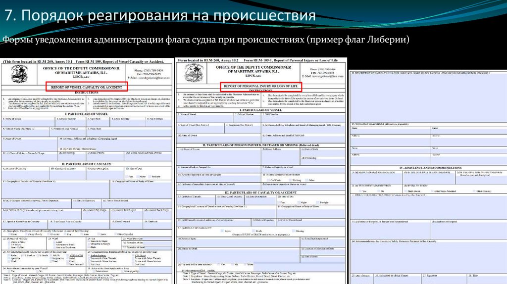 7. Порядок реагирования на происшествия