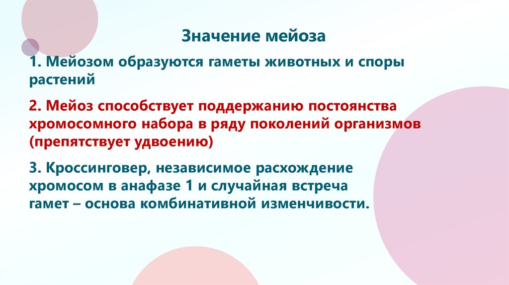 Значение мейоза