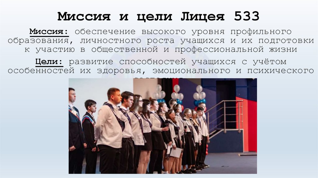 Миссия и цели Лицея 533