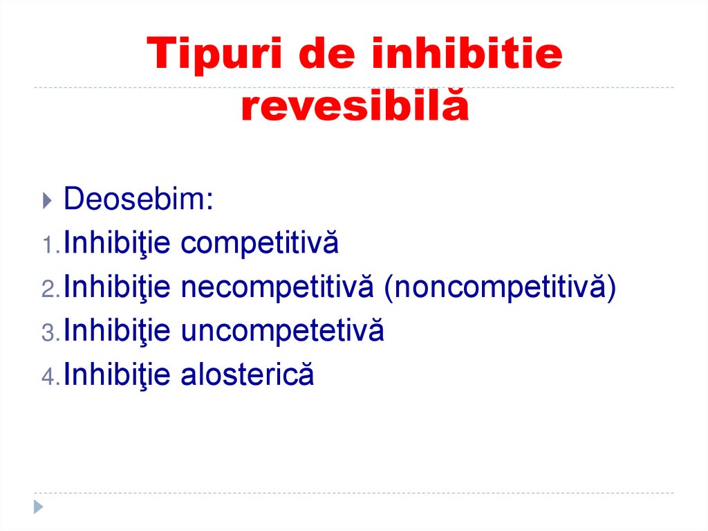 Tipuri de inhibitie revesibilă