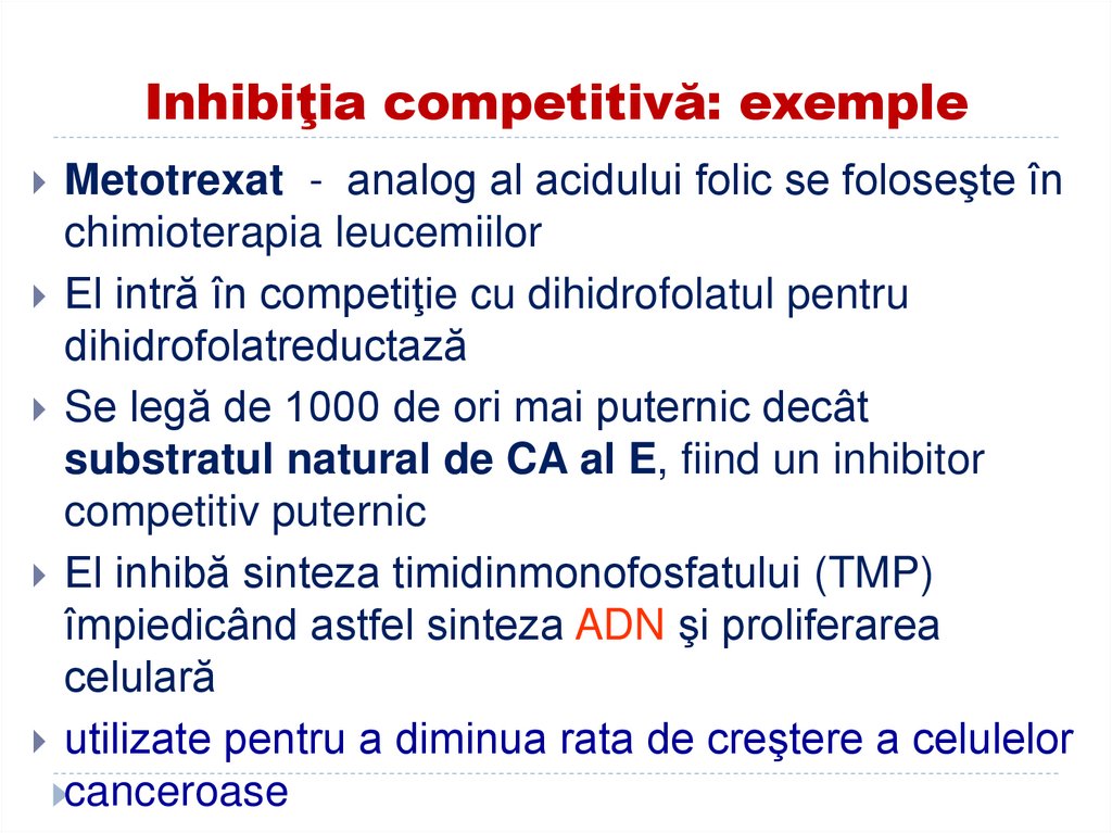 Inhibiţia competitivă: exemple