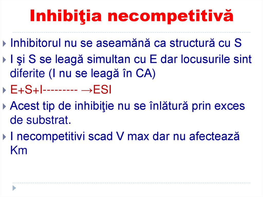 Inhibiţia necompetitivă