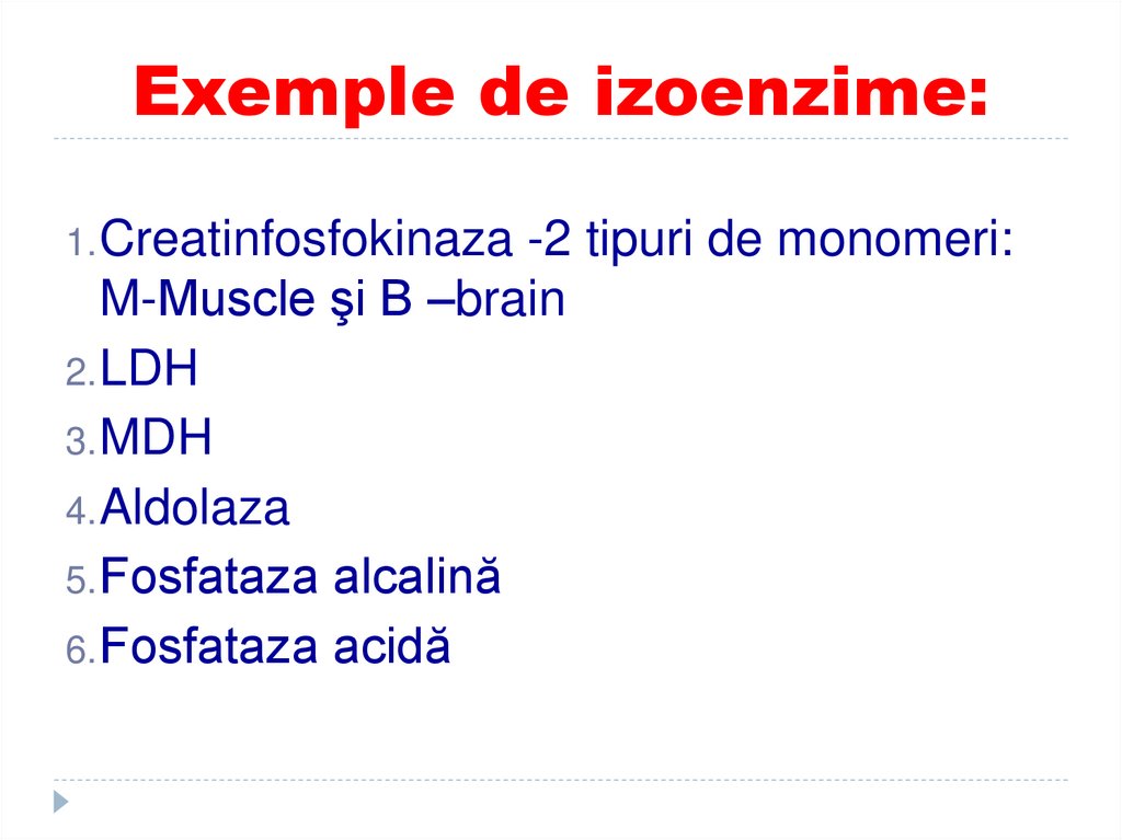 Exemple de izoenzime: