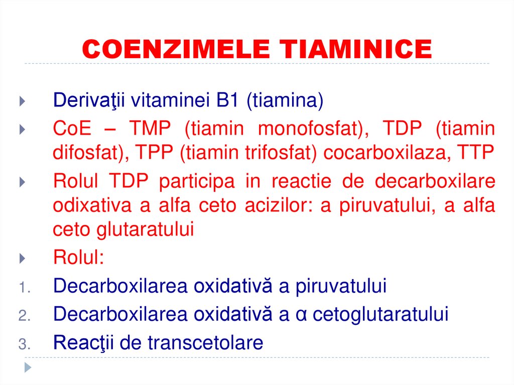 COENZIMELE TIAMINICE