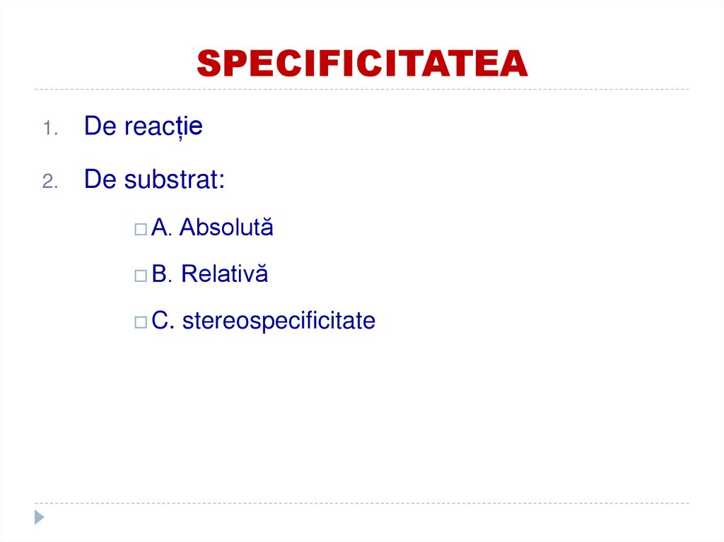 SPECIFICITATEA