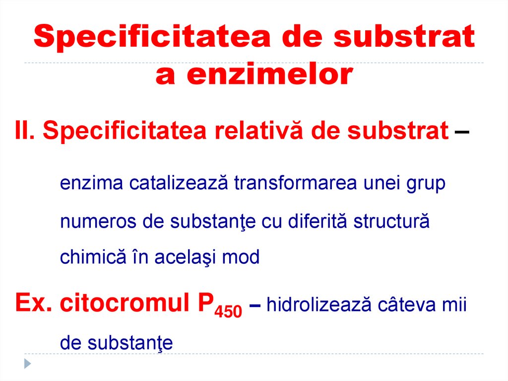 Specificitatea de substrat a enzimelor