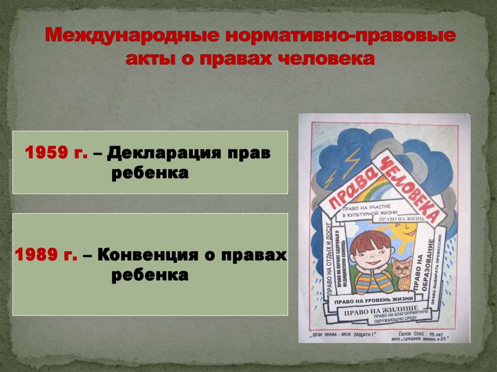 Международные нормативно-правовые акты о правах человека