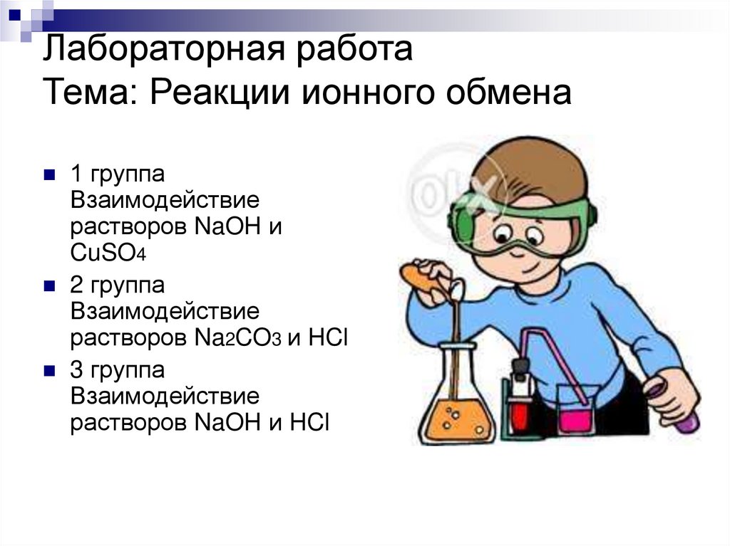 Лабораторная работа Тема: Реакции ионного обмена