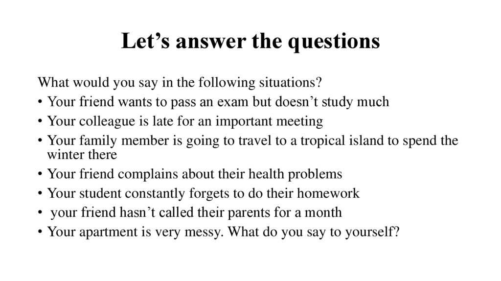 Let’s answer the questions