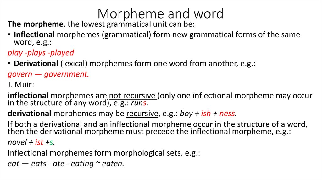 Morpheme and word