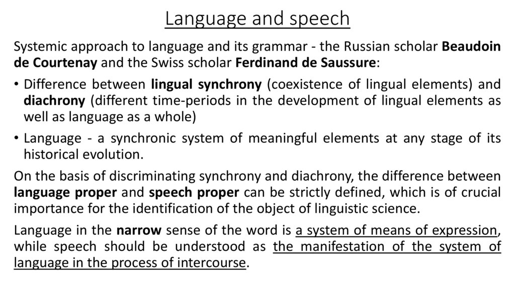 Language and speech
