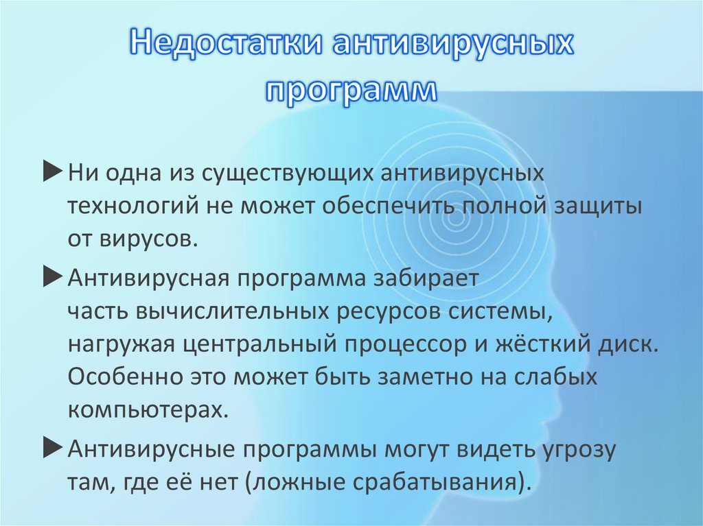 Недостатки антивирусных программ