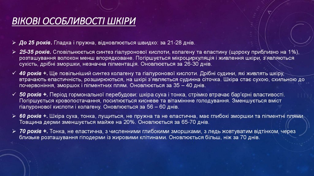 Вікові особливості шкіри