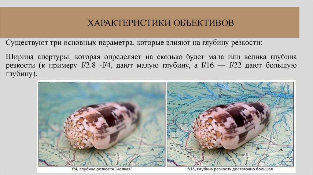 ХАРАКТЕРИСТИКИ ОБЪЕКТИВОВ