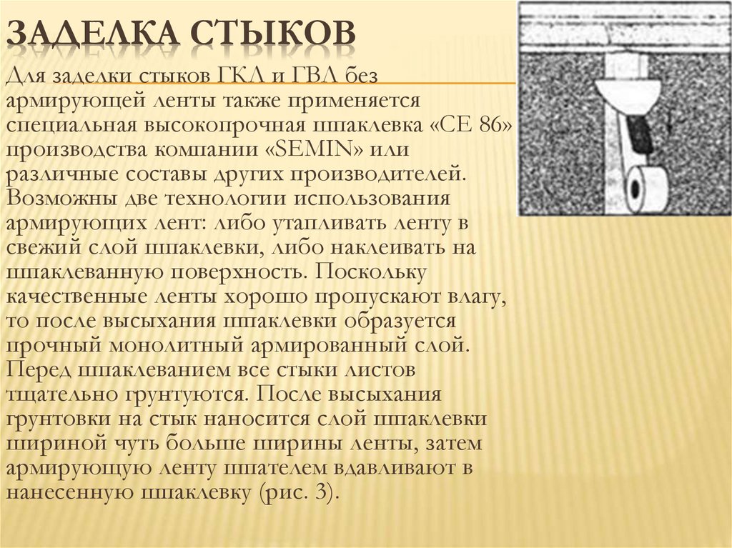 Заделка стыков