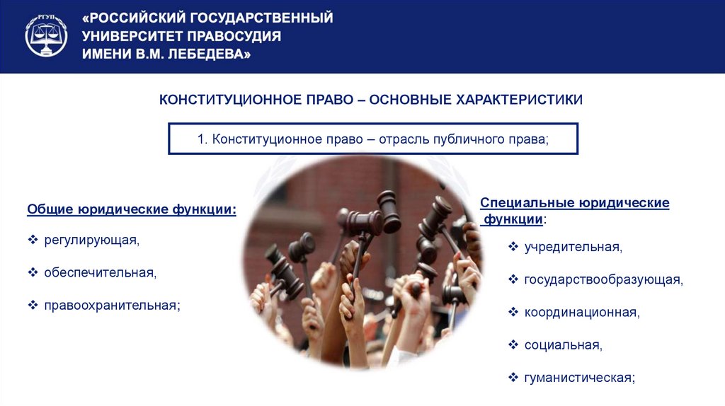 КОНСТИТУЦИОННОЕ ПРАВО – ОСНОВНЫЕ ХАРАКТЕРИСТИКИ