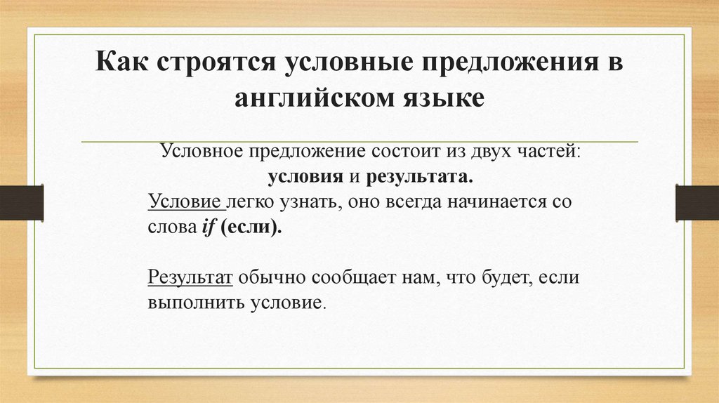 Как строятся условные предложения в английском языке