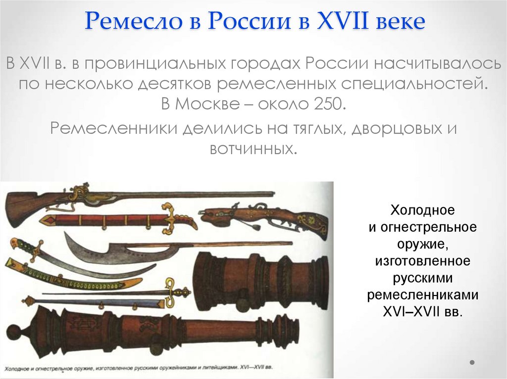 Ремесло в России в XVII веке