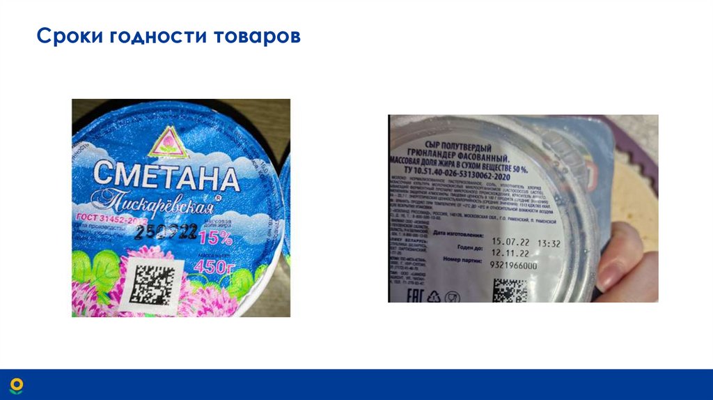 Сроки годности товаров