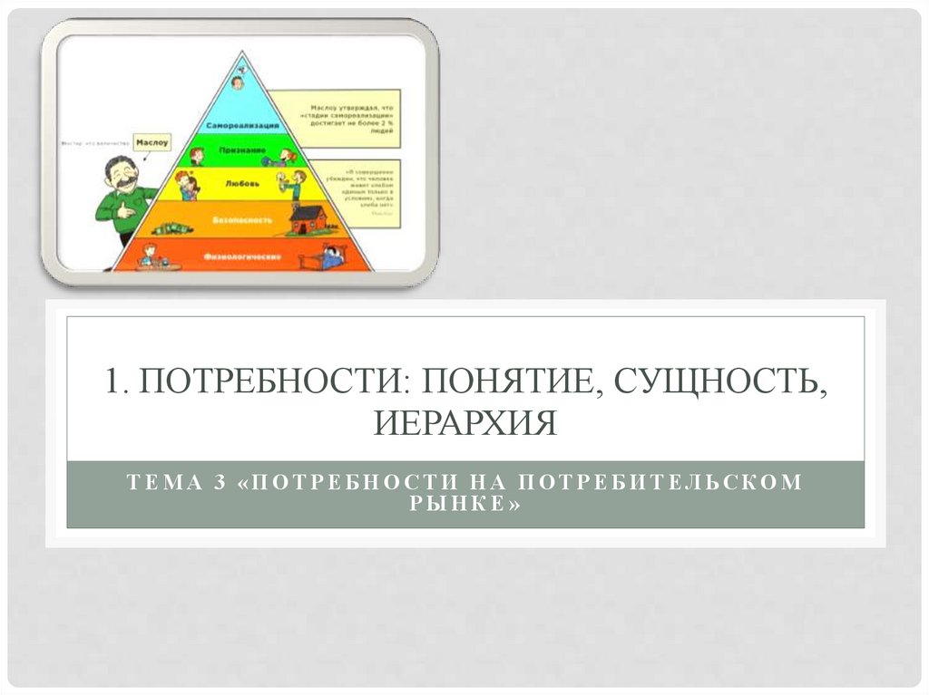 1. Потребности: понятие, сущность, иерархия