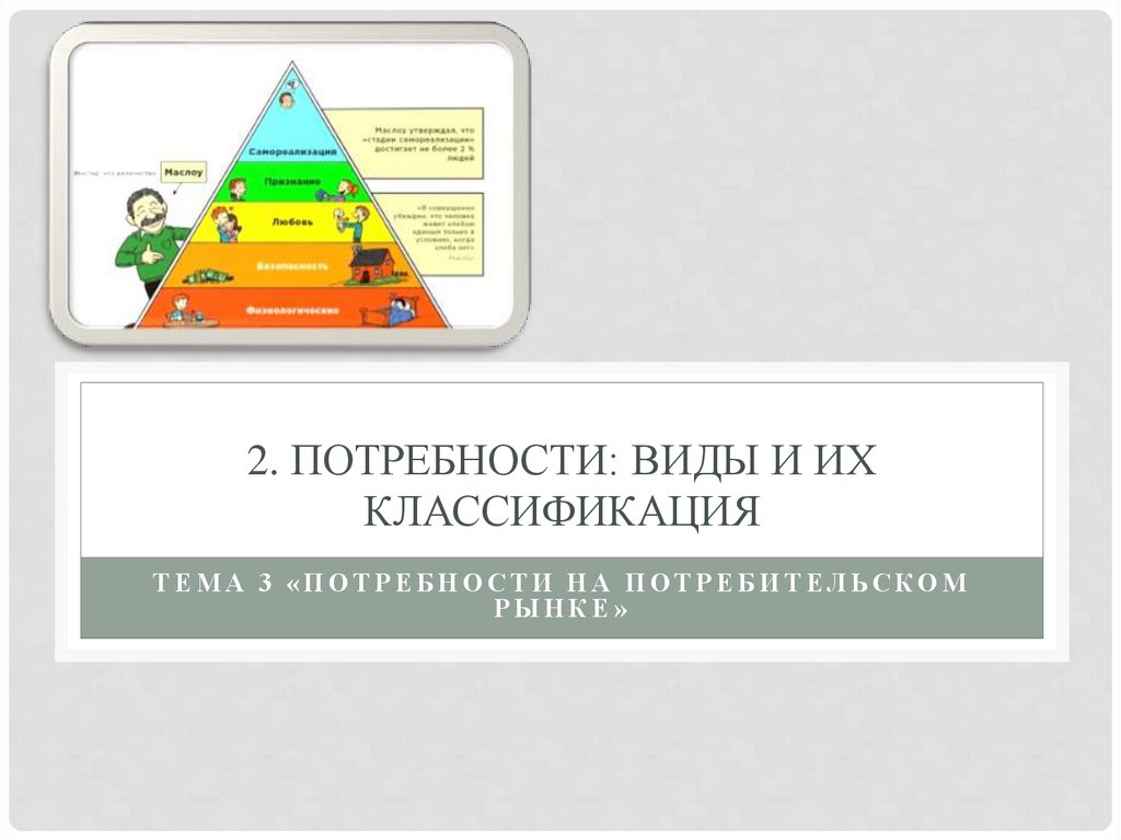 2. ПОТРЕБНОСТИ: ВИДЫ и их КЛАССИФИКАЦИЯ