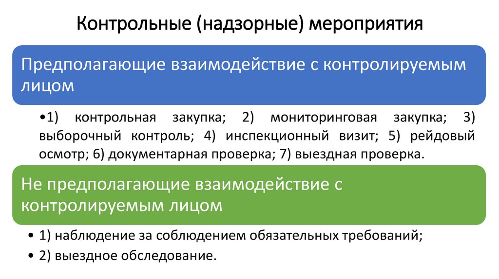 Контрольные (надзорные) мероприятия