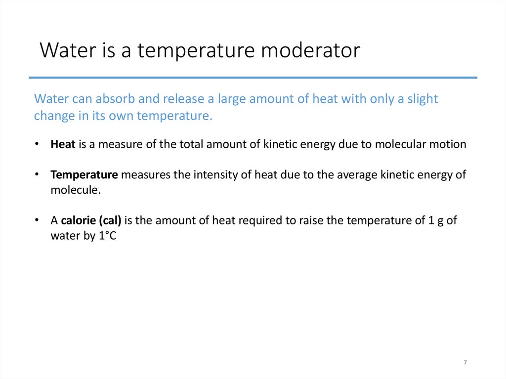Water is a temperature moderator