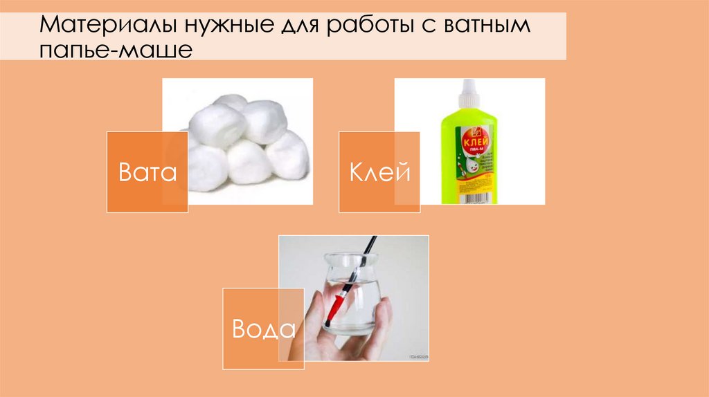 Материалы нужные для работы с ватным папье-маше