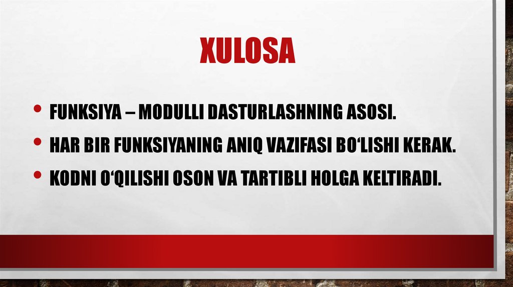 Xulosa