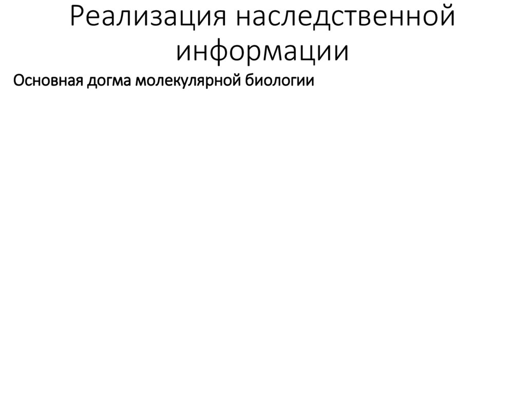 Реализация наследственной информации