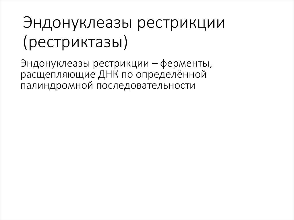 Эндонуклеазы рестрикции (рестриктазы)