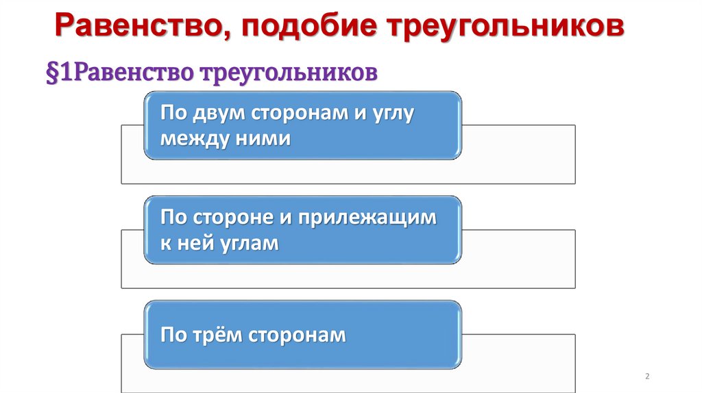 Равенство, подобие треугольников