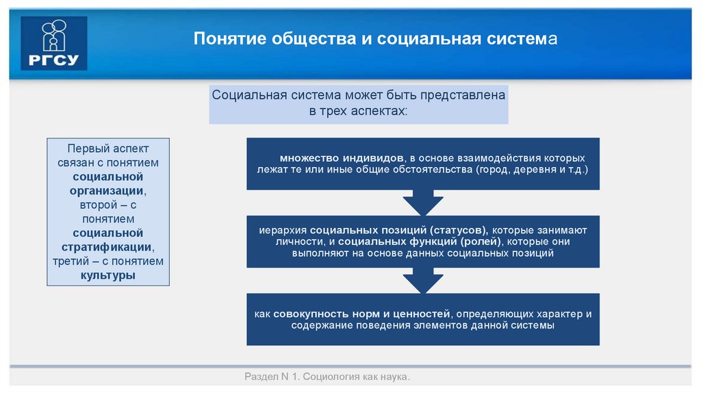 Понятие общества и социальная система