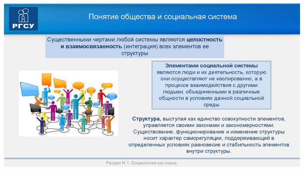 Понятие общества и социальная система