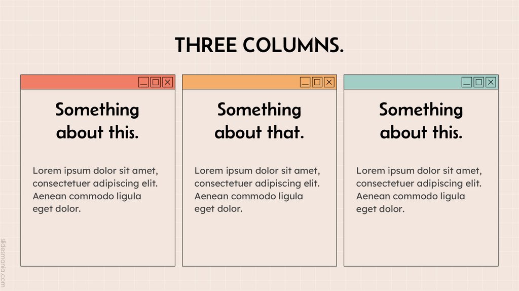 THREE COLUMNS.