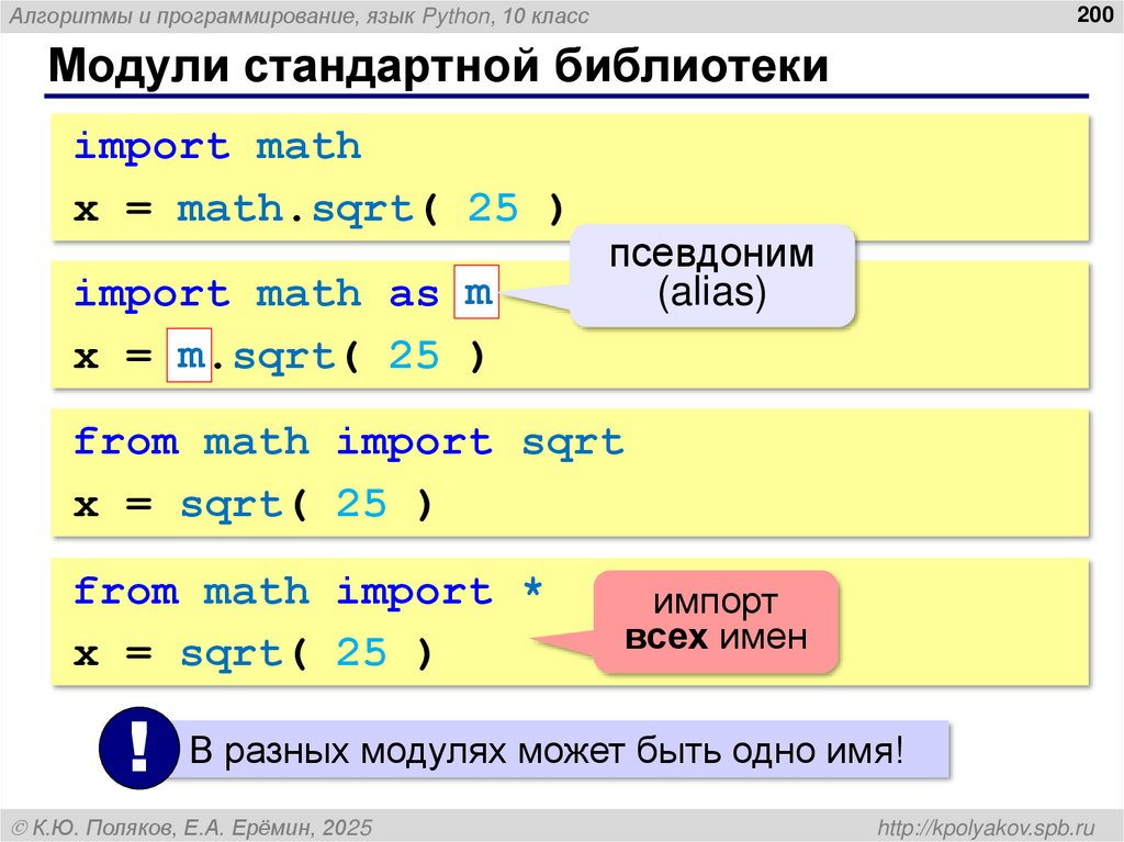 Модули стандартной библиотеки