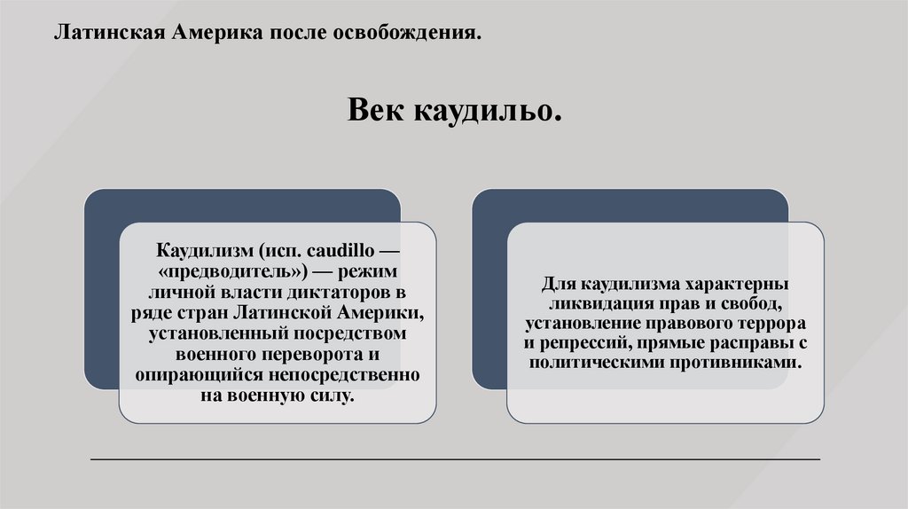 Век каудильо.